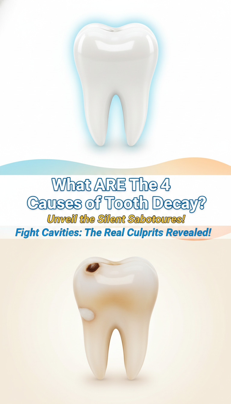 The 4 Silent Saboteurs: Unveiling the True Causes of Tooth Decay & How to Fight Back! 5 causes of tooth decay Pinterest Pin